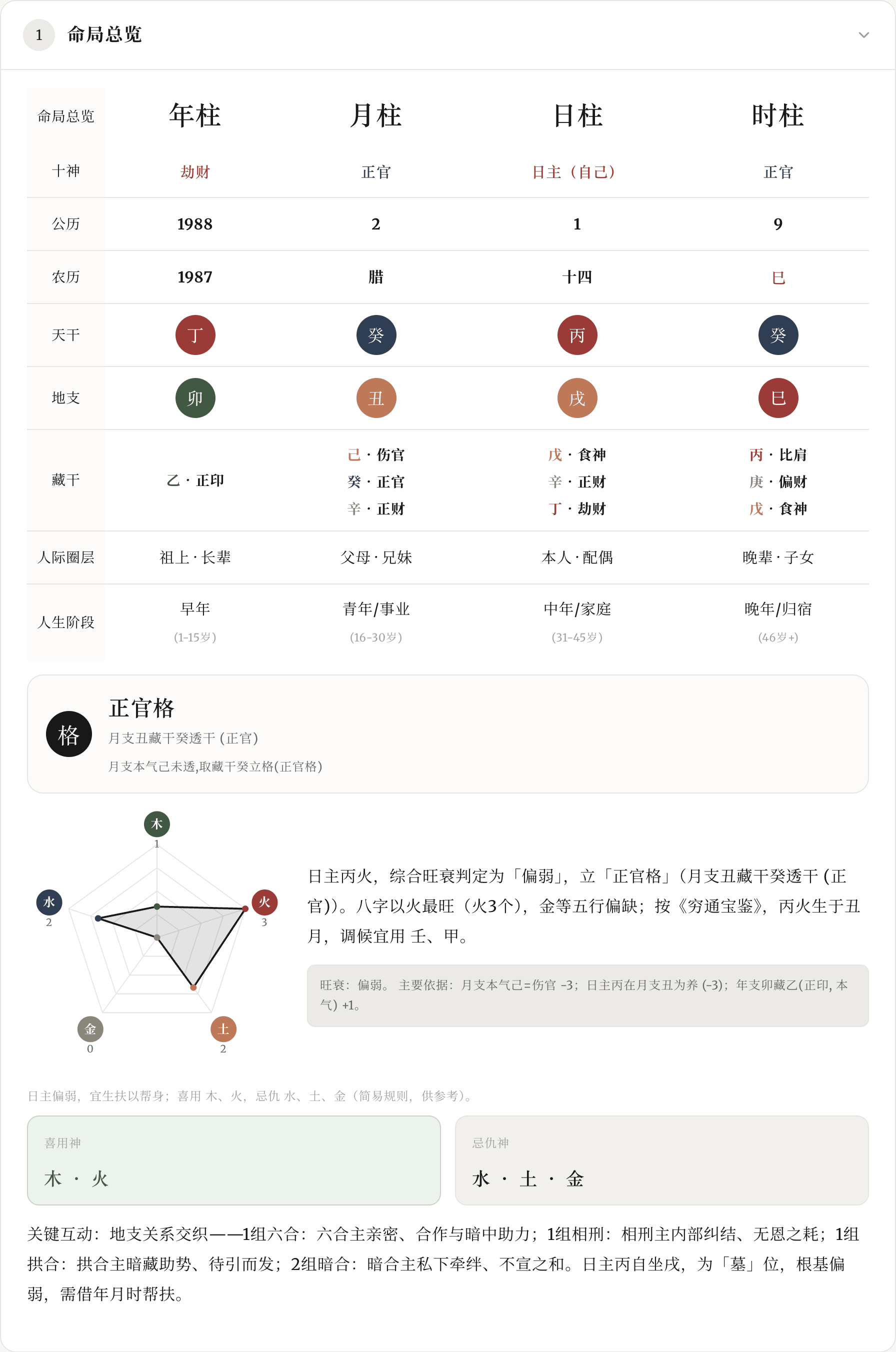命局总览的人生解析示例